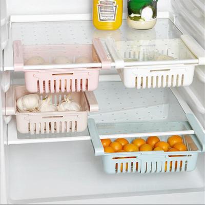 1 Pièce Panier de Rangement pour Réfrigérateur Flexible Extensible Organisateur de Réfrigérateur Tiroir Rangement Étagère de Rangement Boîte Fraîcheur Boîte de Congélation Rangement