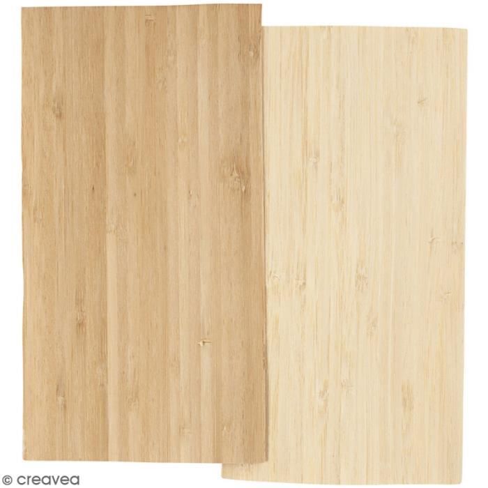 Feuilles de bois - Mixte - 12 x 22 cm - Épaisseur 0,75 mm - 2 pcs - Couleur blanche