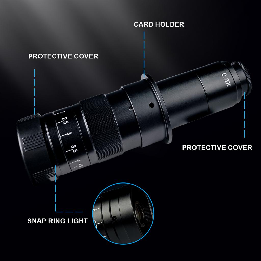 Barlow Lens 0.3X 0.5X 0.75X 2X 42mm Install Thread Professional Monocular Microscope Auxiliary Objective For 10A 120x 180x 300x