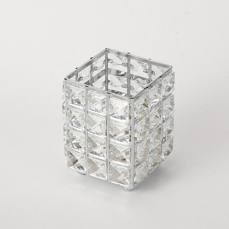 Crystal Pencil Holder Office Organizer Metal Square Storage Boxes & Bins for Dining & Living Room Decor  Storage