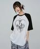 ACOVER Heart Spray Raglan Short Sleeve T-Shirt 3 Colors