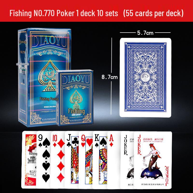 Carte da Poker da Pesca Originali: 10 Mazzi per Intrattenimento Domestico, Giochi da Tavolo, Guandan, Dou Dizhu.
