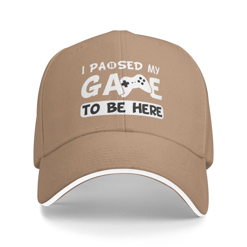 Ich habe mein Spiel pausiert, um hier zu sein Spielcontroller Baseballkappen Snapback Baseballmützen Atmungsaktiv Lässig Kappe Outdoor Unisex
