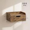 Floating Nightstands Set of 2, Wall Mounted Bedside Table with Drawer for Bedroom, Rustic Brown