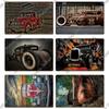 Putuo Decor Classic Cars Retro Plaque Metal Plate Vintage Tin Sign for Garage Man Cave Home Wall Art Decoration Car Posters