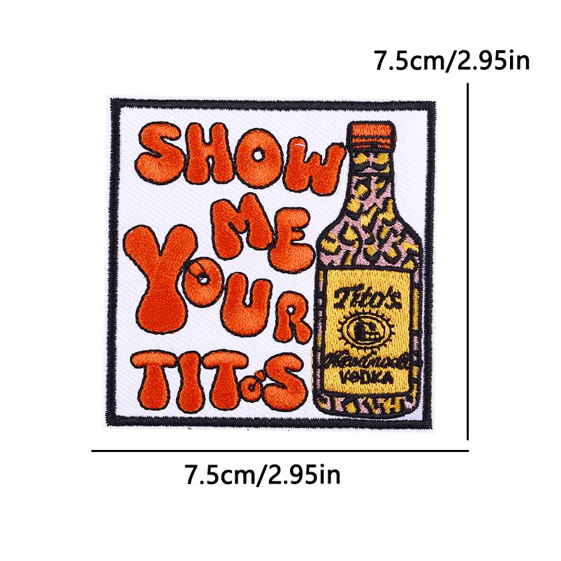 Hats Jeans Sew /Ironing Patch Square Cartoon Letter /Slogan Embroidered Diy Iron On Patches For Clothing Backpack Jackets Badges 