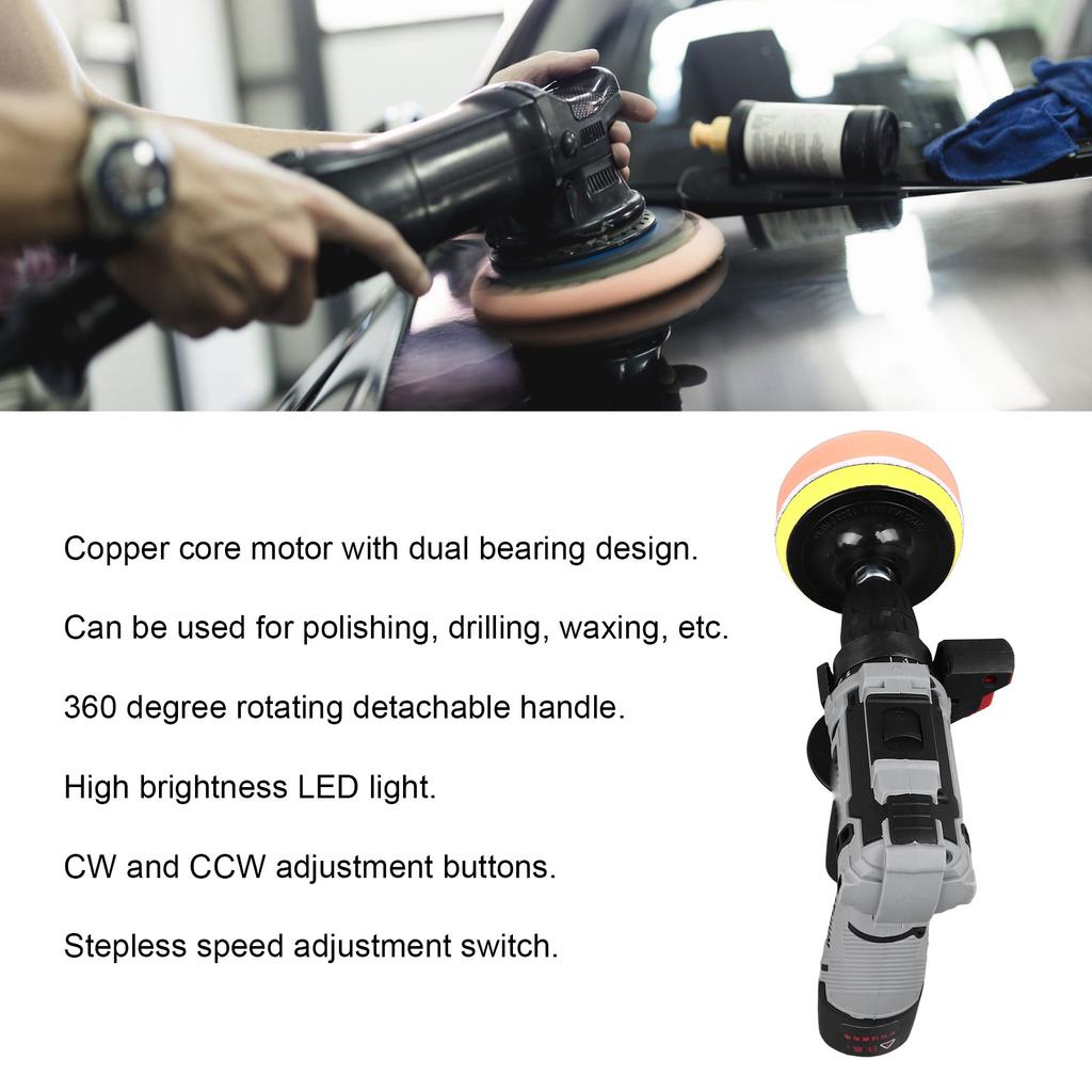 Car Polisher Cordless Electric Rechargeable Polishing Tool Set Kit for Waxing Maintenance Cordless Polisher Car Polisher Tool