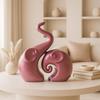 Lavish Rose Gold Home Decor Elephant Couple | Ceramic Figurines (Set of 2, Rose Gold Matte)