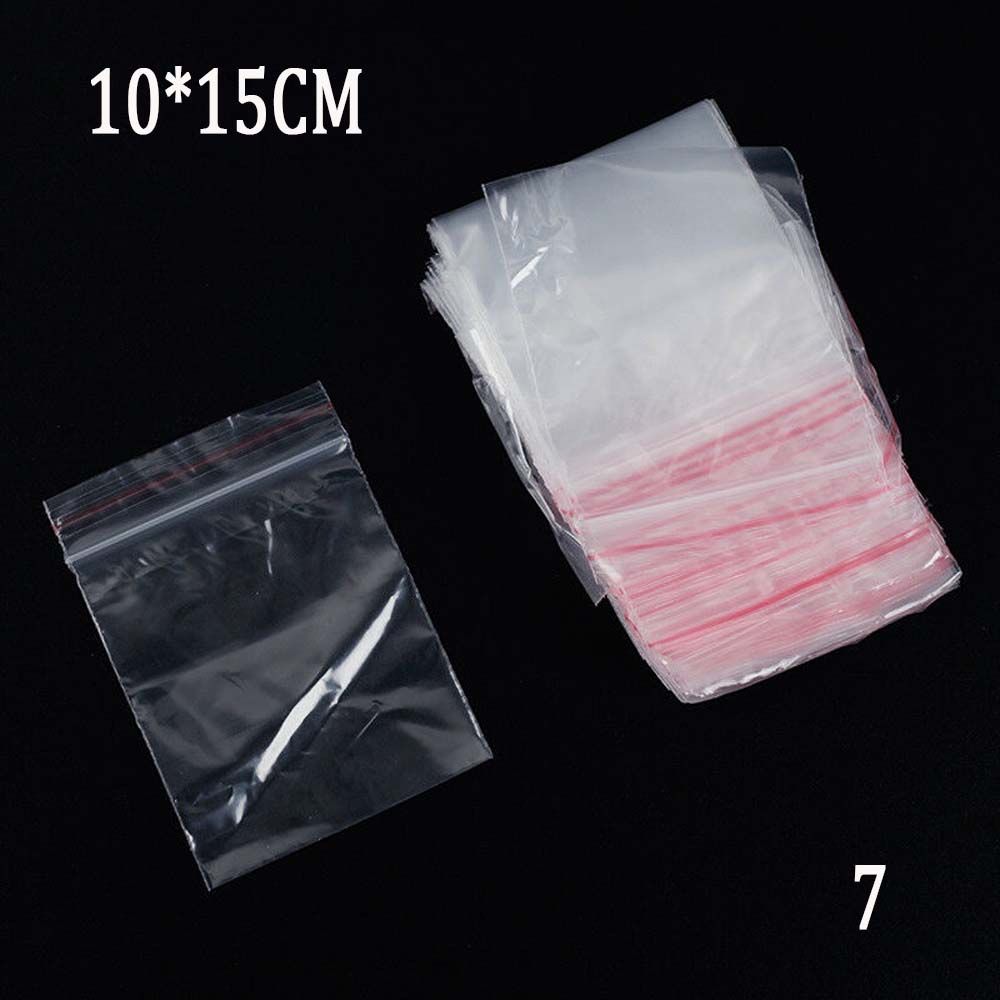 100Pcs Clear Snacks Zero Waste Kitchen Food Storage Sealing Bag Plastic Bags