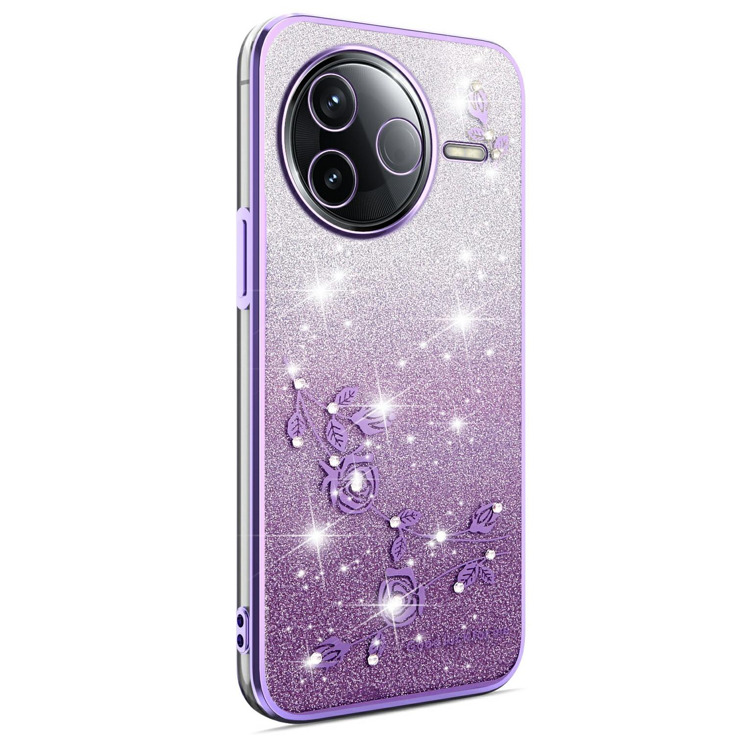 

KADEM For Xiaomi Civi 5 Pro 5G Case Flower TPU Flexible Gradient Phone Cover Purple