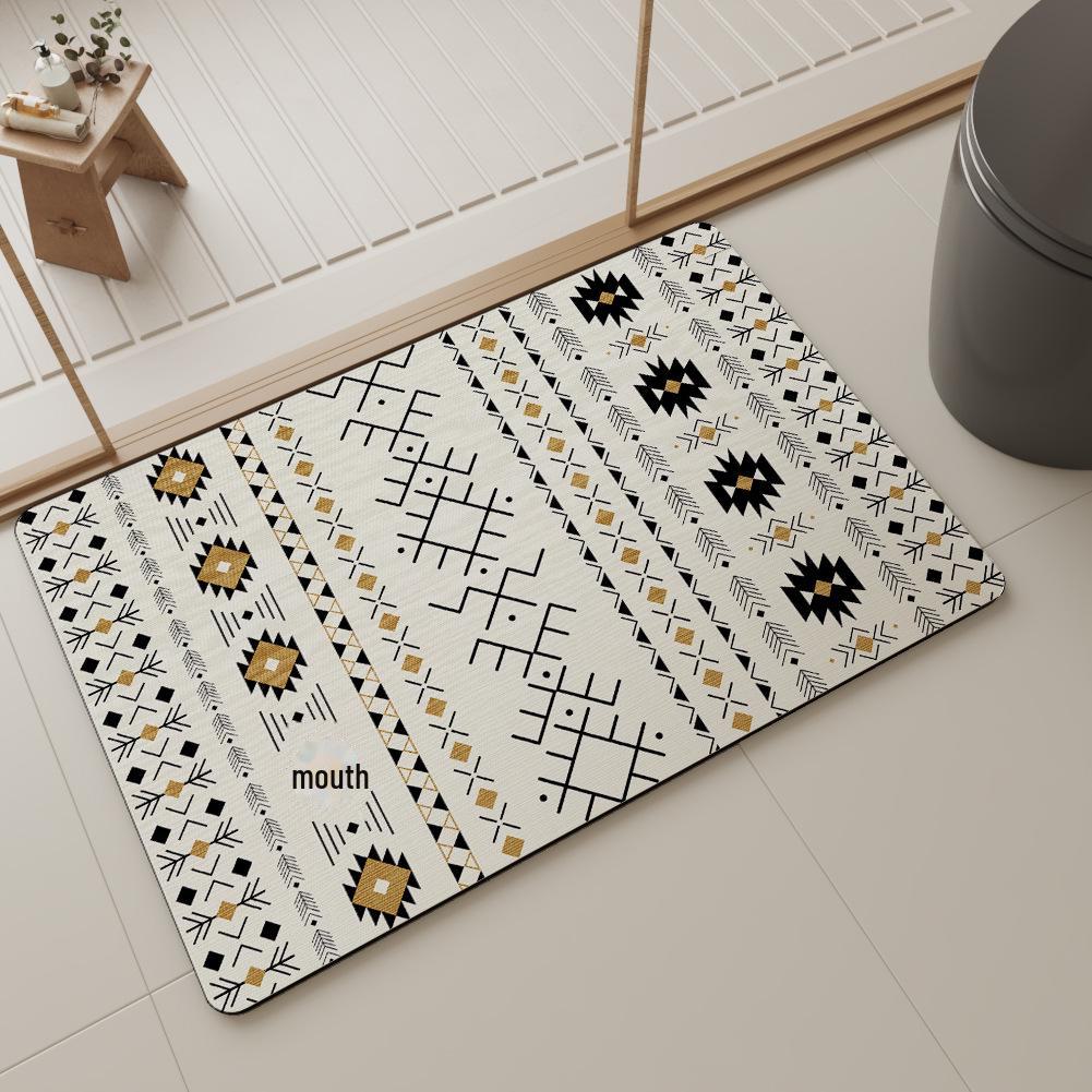 Covorașe de baie și ușă marocane, antiderapante, cu uscare rapidă