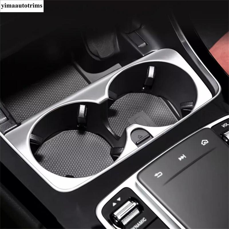ABS Front Water Cup Holder Decoration Cover Trim Accessories For Mercedes Benz C CLASS W205 C200 C260 GLC X253 E CLASS W213 E300