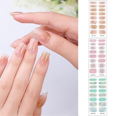 Adesivi per unghie in gel semi-polimerizzato, lampada UV/LED richiesta, adesivi per unghie in gel, design alla moda, adesivi per nail art in gel per donne