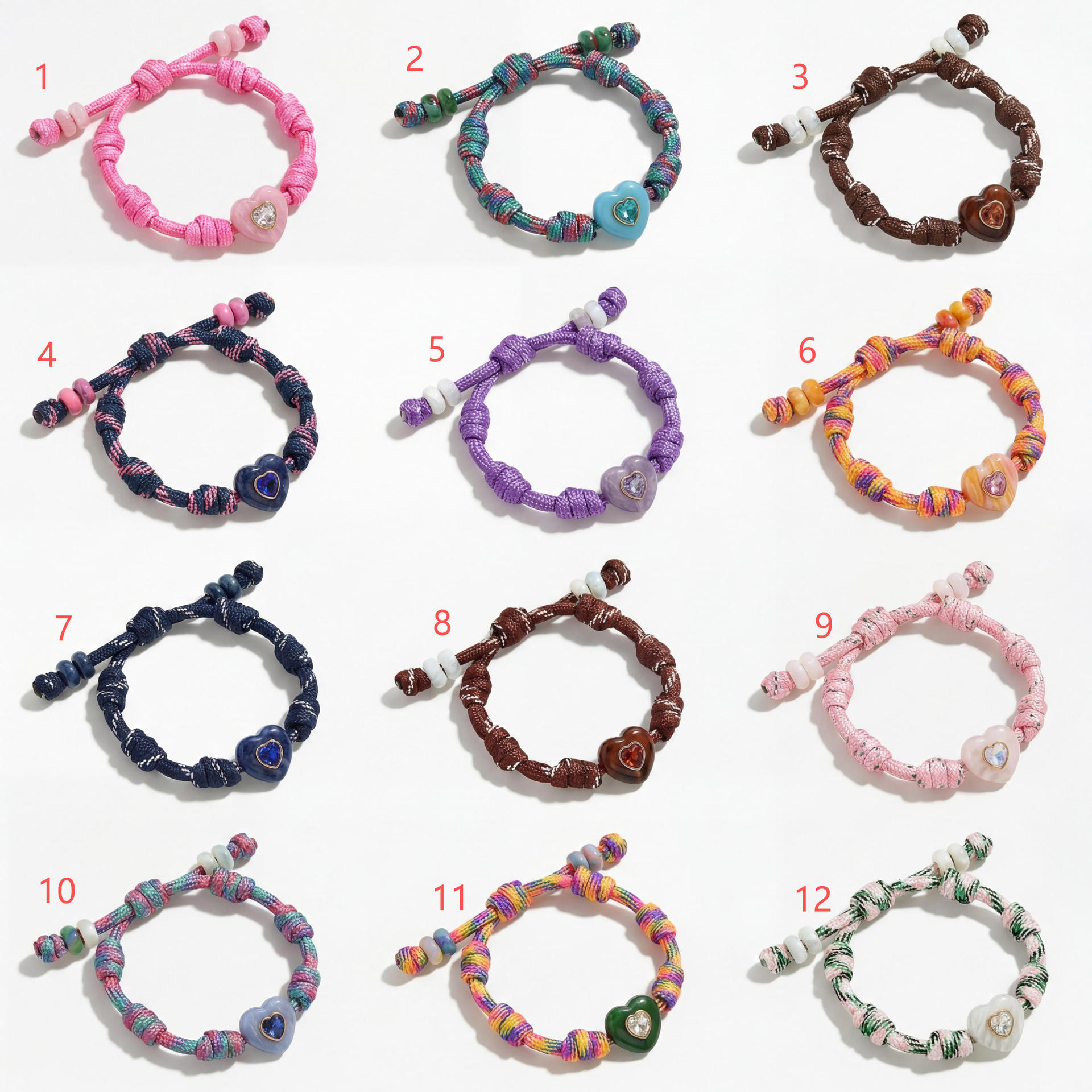 Personalized Love Dopamine Bracelet Adjustable Drawstring Hand Rope Gift Contrasting Color Handmade Rope