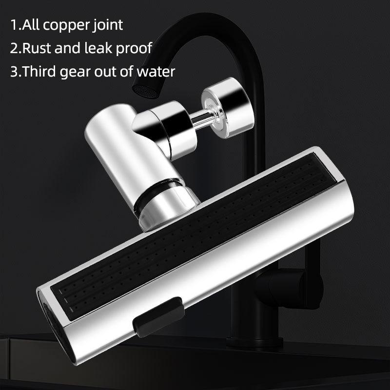 New Kitchen Waterfall Three-mode Multi-function Universal Rotating Extension Faucet Splash-proof Nozzle Sink