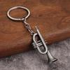 Music Small Gift Men and Women Keyrings Mini Retro Musical Instrument Metal Keychain Pendant