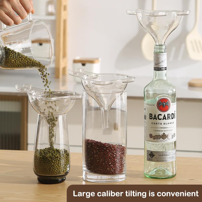 2 In 1 Funnel Filter With Handle Detachable Juice Strainer Reusable Strainer Funnel For Juice Food Residue Oil Milk Coffee