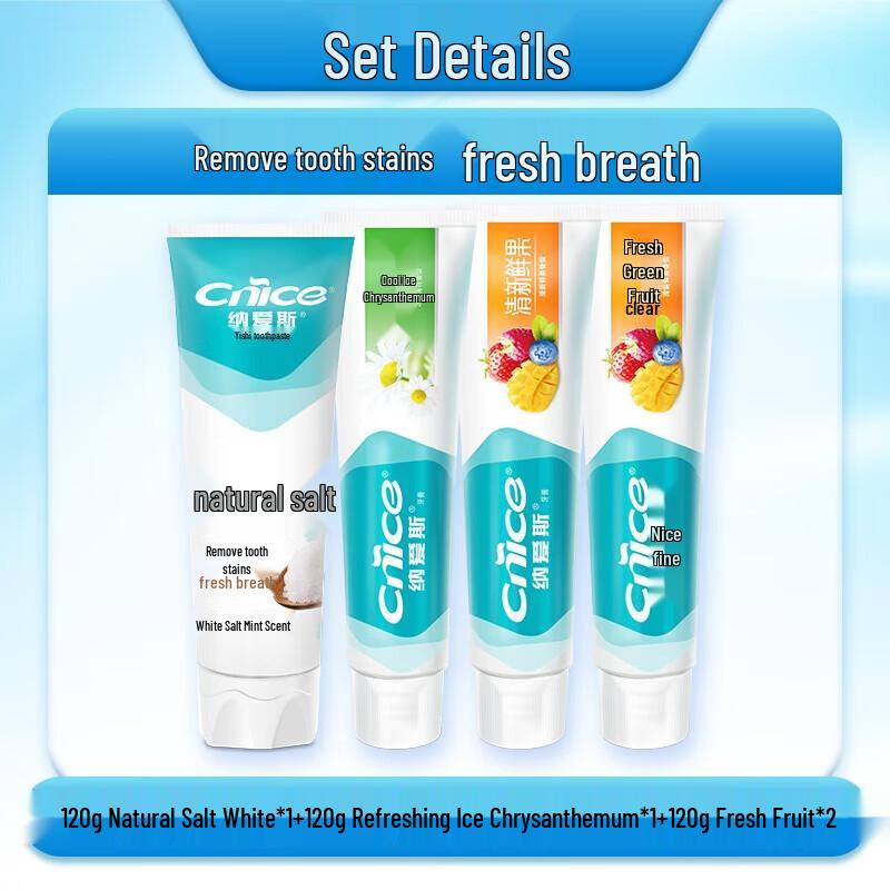 NICE Multi-Flavor Toothpaste 4-Pack
