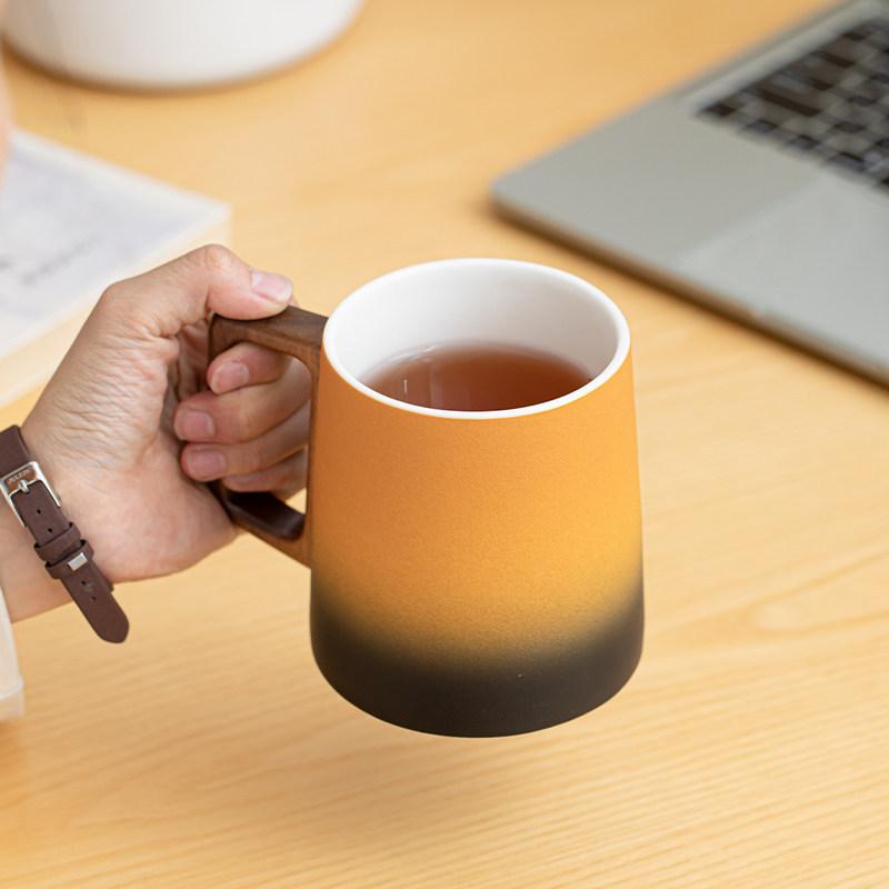 Ceramic teacup filter tea cup tea separation office cup drinking cup household mug 320ml