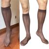 Men Thin Business Dress Socks Stretchy Nylon Sheer Knee Highs Dress Socks Over the Calf Dress Socks Sheer Casual Socks