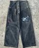 JNCO Jeans Vintage Hip Hop Loose Jeans Men's Gothic High Waist Wide Legs Pants Streetwear