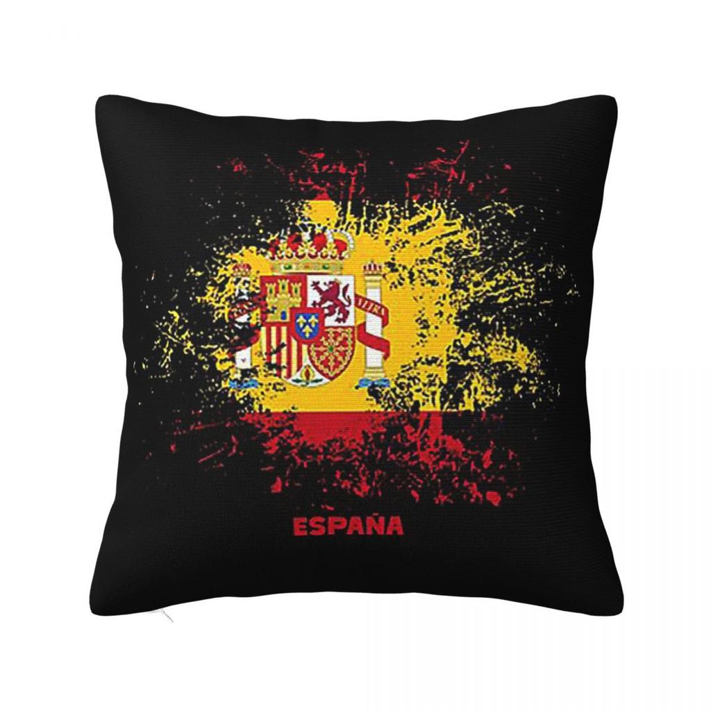 Spain Watercolor Spaniard Flag Spanish Outfit Square Pillowcase Pillow Cover Cushion Comfort Throw Pillow for Home Living Room