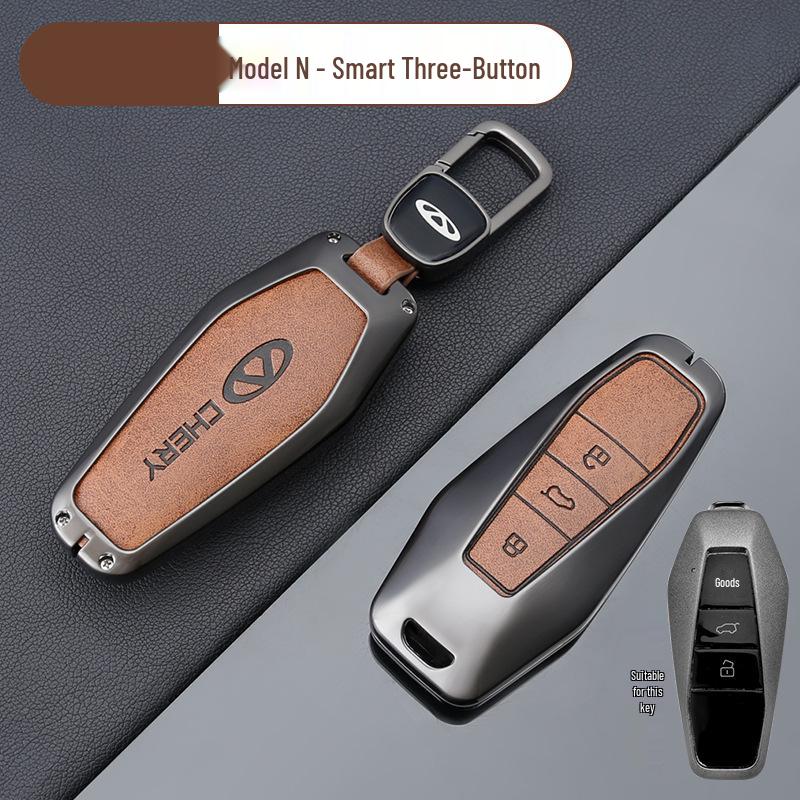 Chery Car Key Cover: Fits Tiggo, EQ1, QQ Ice Cream, Arrizo E - Small, Secure Metal Shell with Hanging Buckle