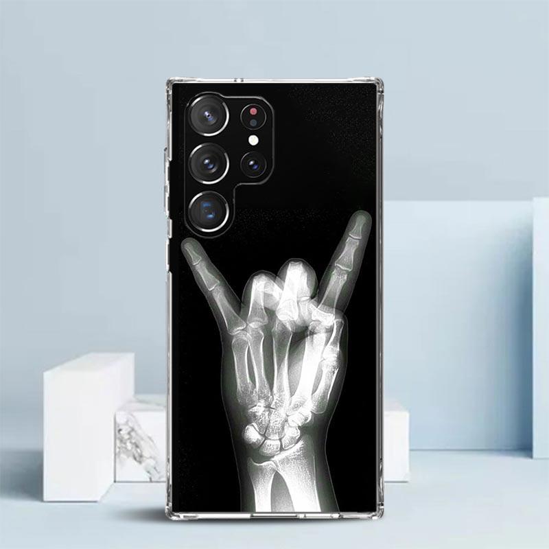 Autumu X Ray Hand Bones Soft Cover for Samsung Galaxy S25 Edge S26 S24 S23 Ultra Phone Case S22 S21 Plus S20 FE Print Pattern Sh