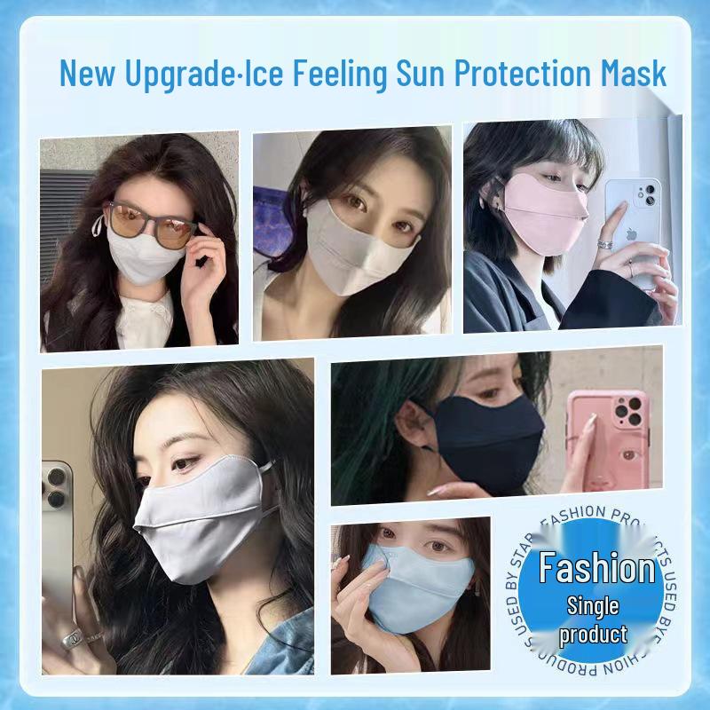 UV Protection Gradient Face Veil: Breathable 3D Eye Corner Shield for Summer Outdoor Use