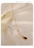 Retro Acrylic Pendant Necklace: Influencer-Style Gold-Plated Titanium Steel Chain for Women