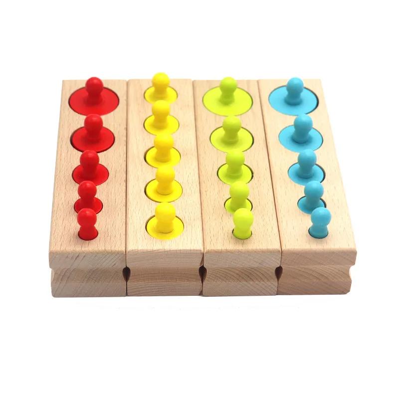 Bai Fen Bai Toys Toys Educational Montessori Cylinder Colorful Socket Puzzles Toy Development Practice And Sensespreschool Wooden For Children