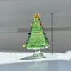 Handgefertigtes Mini-Kristallglas-Weihnachtsbaumschmuckstück Niedliche Mini-Weihnachtsbaum Sammlerfiguren Feiertags-Tischdekoration Geschenk