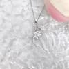 S925 Sterling Silver Bow Pendant with PT950 Plated 1 Carat D Color Moissanite Necklace for Women - Light Luxury.