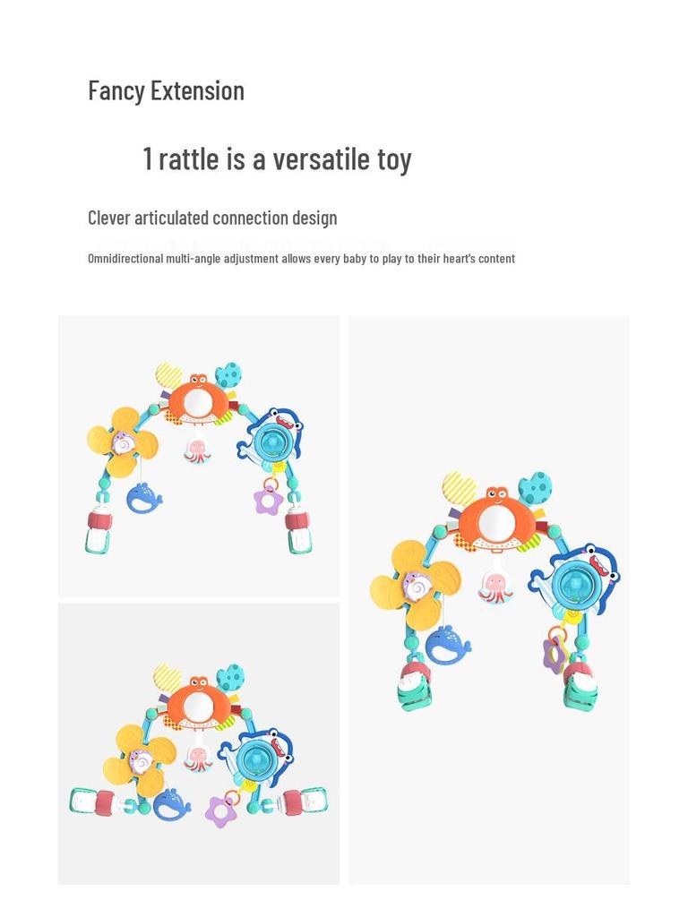 Crab Mobile & Rattle for Infants & Toddlers: Soothing, Educational Bed & Stroller Toy for Babies 0-1 Year Old