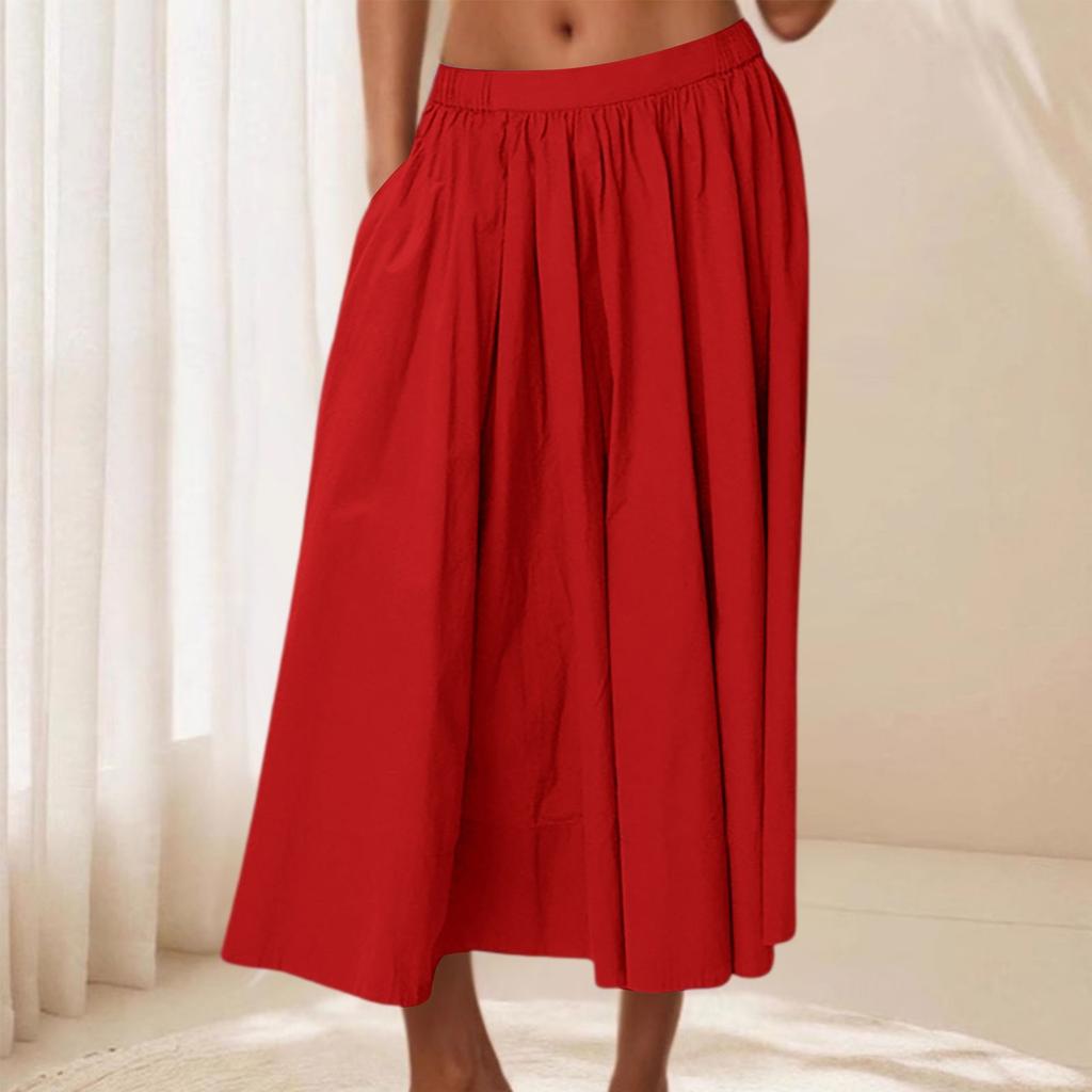 Women Casual Skirt Lightweight Elegant A-Line High Waist Summer Beach Vacation Skirts