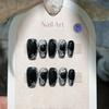 10 Pcs Handmade Long Ballerina Press On Nails Pink And Black Full Cover Fake Nails Stick On Manicure Tips