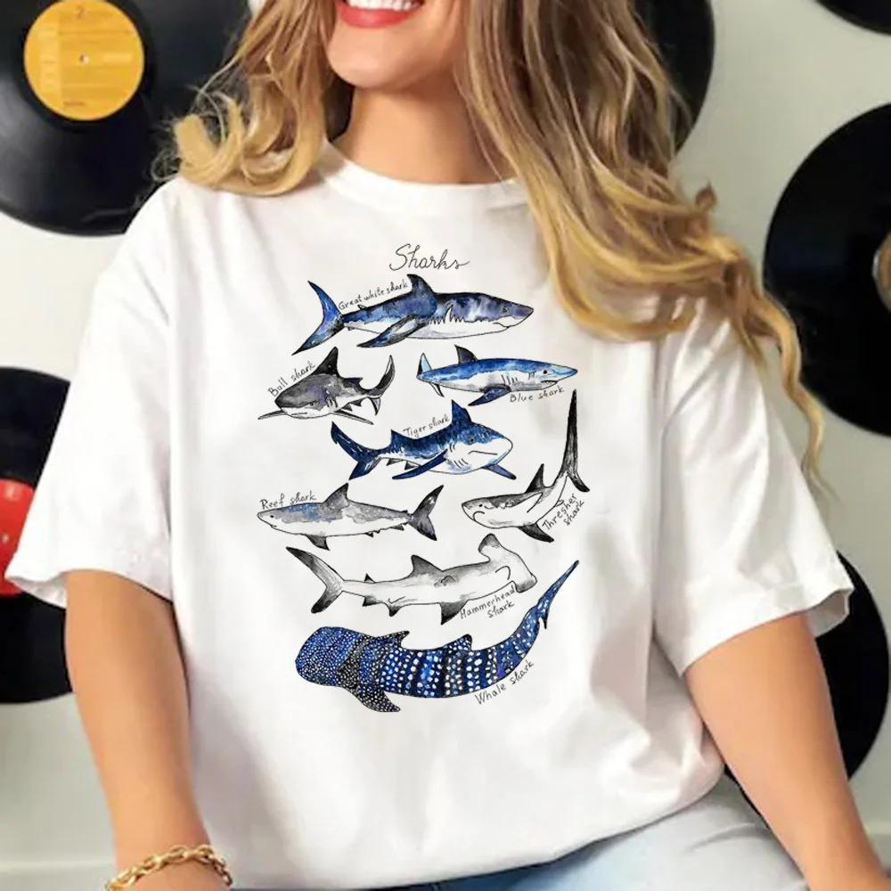 Whale Tshirts Women Summer Streetwear Y2K Tee feUnisex Comic Unisexga Clothing