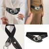 Trendy Spring Metal Waist Belt With Sparkling Water Digger Buckle For Women Fashion