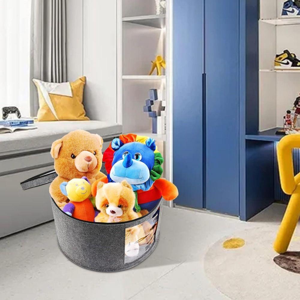 Window Hat Storage Box Zippered Lid Cowboy Hat Container Round Clothes Storage Bin  Travel