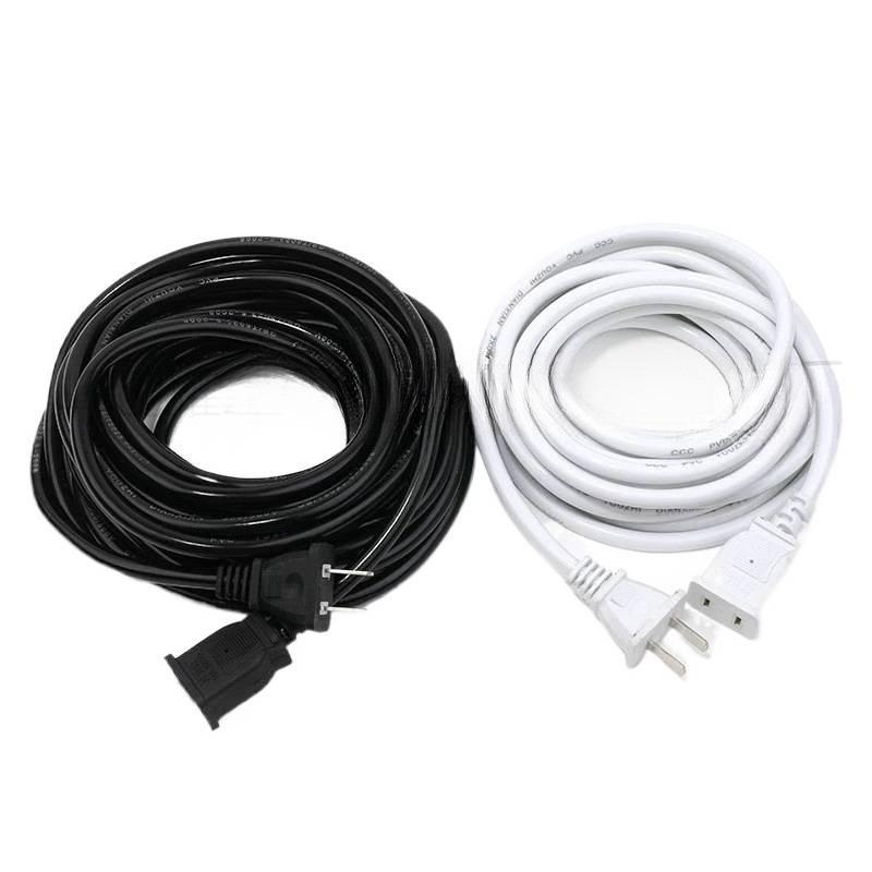 Copper Dual-Core Power Extension Cord with Two-Hole Socket for Mobile Phone and Fan