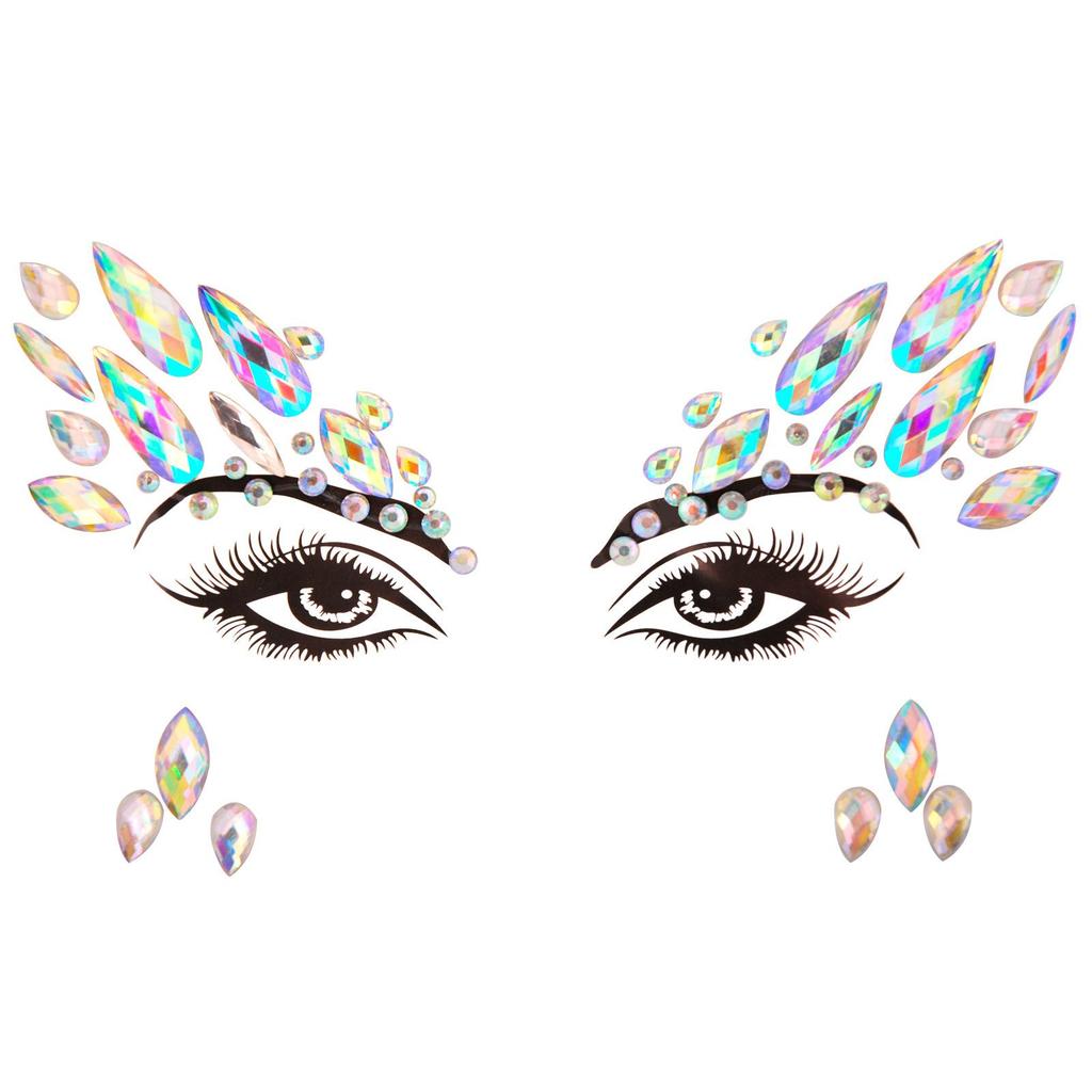 Crystal Tattoo Sticker Glitter Eyeliner Eyebrow Makeup Face Eyes Diamond Temporary Tattoo Rock Rhinestone 3D Eyeliner Stickers