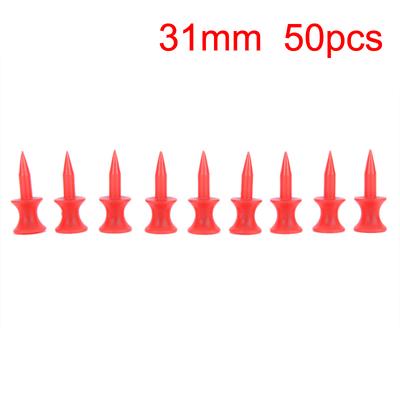 50 Pcs Red Golf Tee Sport Double-Deck Golf Ball Tees 31Mm