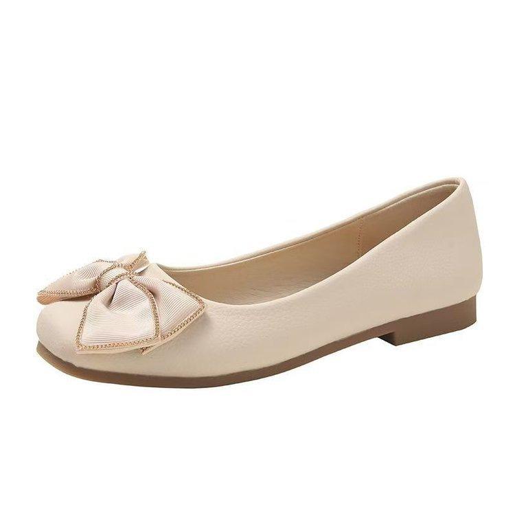 Flat shoes women 2025 new autumn shallow mouth French small fragrant wind fairy gentle shoes with skirt bow single shoes