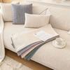 Chenille Solid Color Non-Slip Sofa Cover Living Room Sofa Backrest Armrest Towel Four Season Straight Couch Protection Cushion