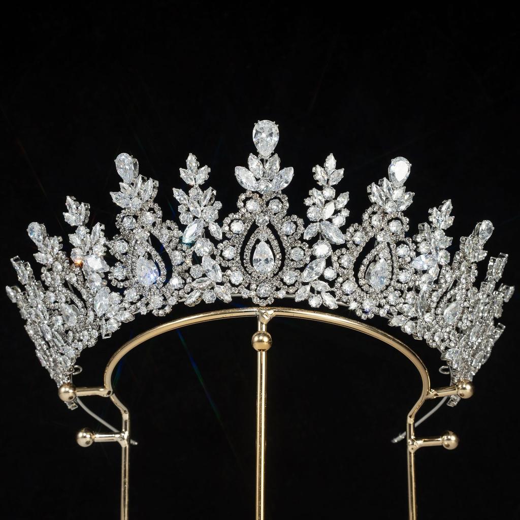Hot Sale Yiwu Market Bridal Crown Zircon Diamond Hair Accessories Wreaths & Tiaras for Wedding Bride & Girl Direct from China