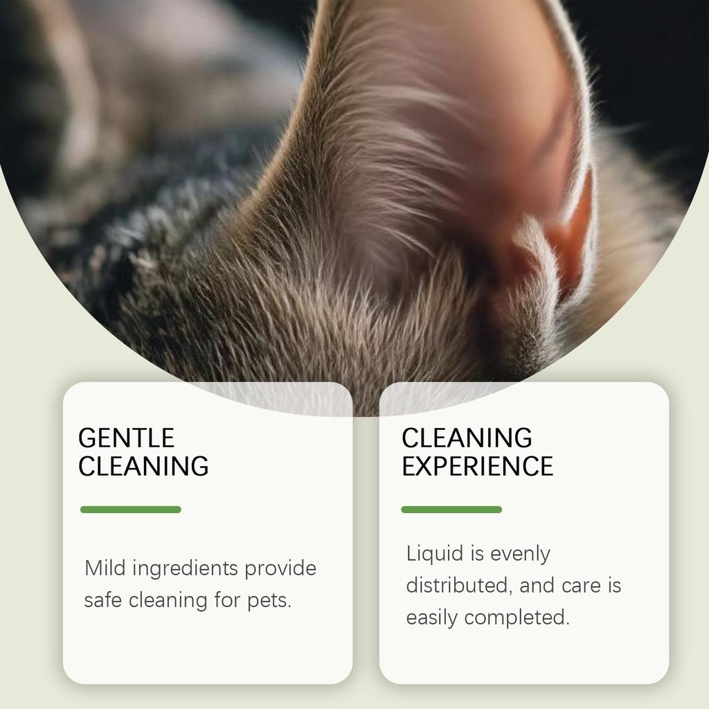 Pet Ear Care Solution, Gentle Ear Cleaner For Cats And Dogs, Odors And Protects Ears.60ml