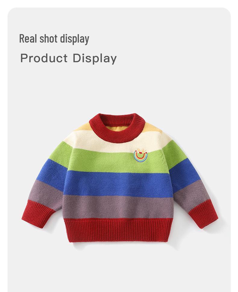 DUUDUU 2025 Baby Boy Knit Pullover: New Autumn/Winter Korean Style Warmer Toddler Sweater