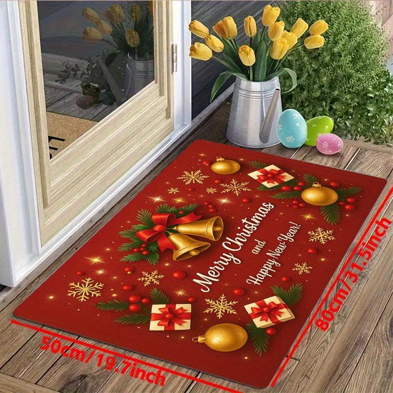 1Pcs Anti Fatigue Kitchen Rugs Christmas Golden Bells Waterproof Non-Slip Thick Cushioned Kitchen Mat Heavy Duty Comfort Standing Mat for Kitchen