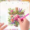 6Pcs Acrylic Plants Diamond Art Fridge Magnet Diamond Painting Refrigerator Magnet DIY Fridge Stickers for DIY Crafts Party Gift