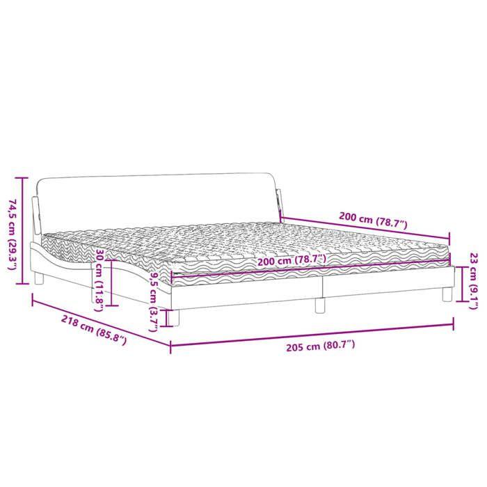 VidaXL Lit avec matelas taupe 200x200 cm tissu 3208468